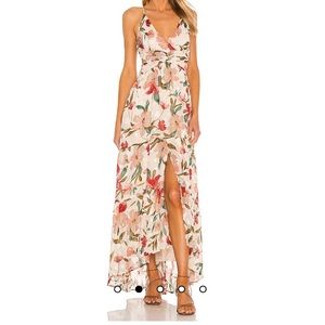 ASTR The Label Frolic Dress in Cream Ruby Floral Size XS